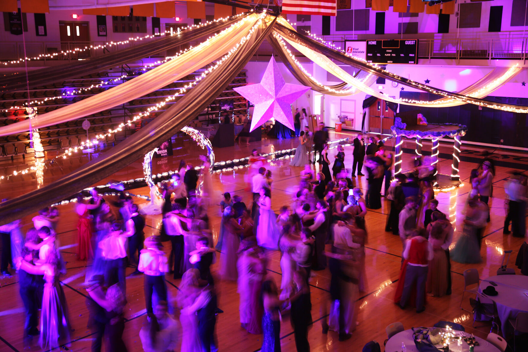 Buffalo High School couples and friends joined together on the floor